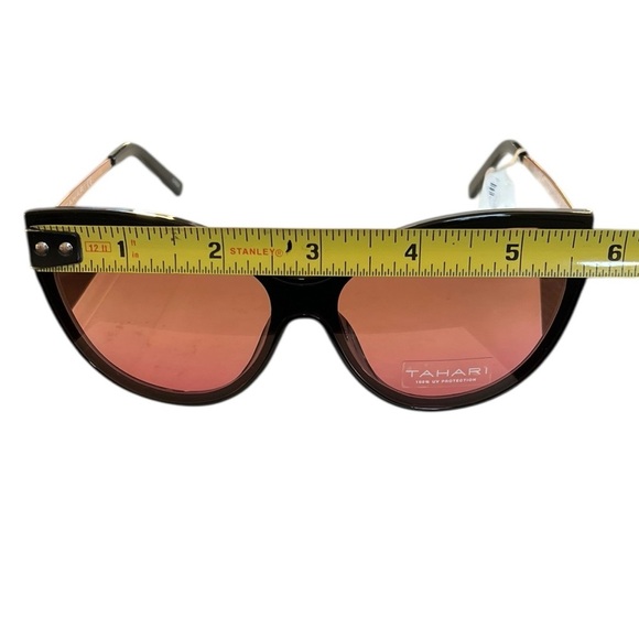 Tahari Oversized Cat Eye Black Gold Sunglasses Pink Ombre Fade main image 4